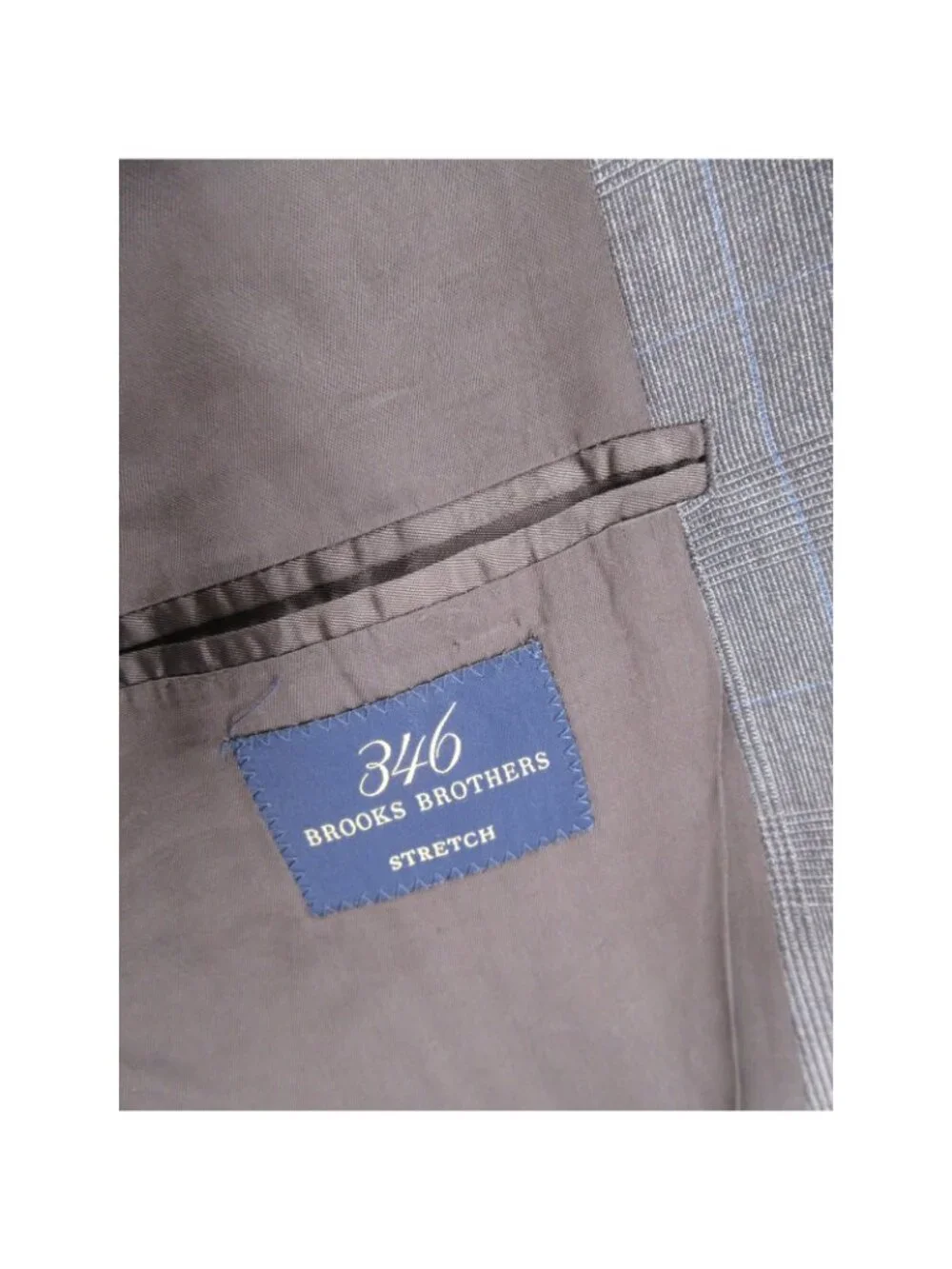 Brooks Brothers Suit 46 Wool Blend Glen Plaid Stretch Classic 346 38X27